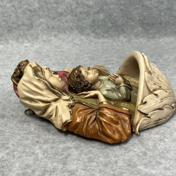 Vtg Holy Family Mary Joseph Jesus Dipinto A Mano Italy Handmade Holy Water Font - Picture 6 of 14